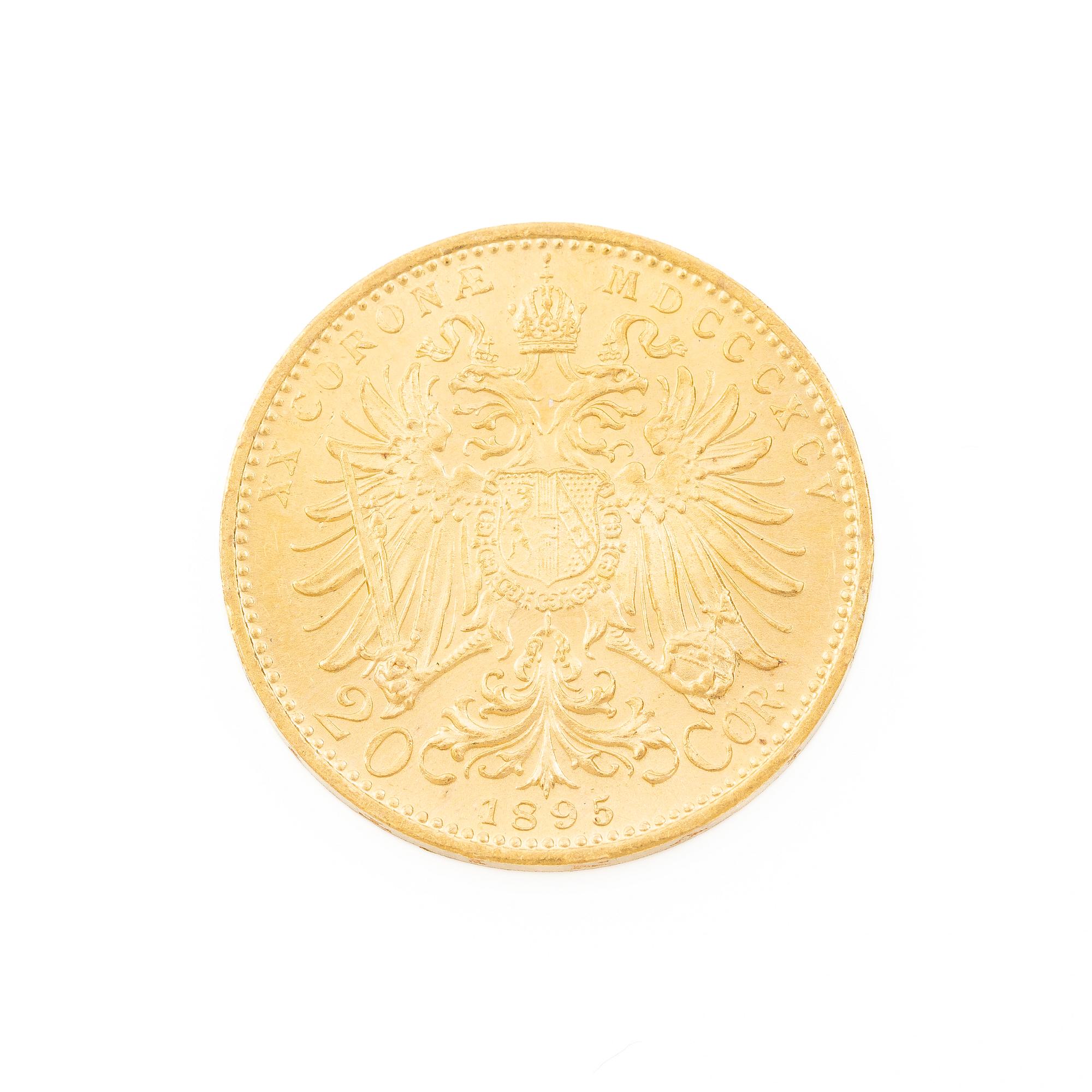 Gold coin, Austria-Hungary, 20 Corona, 1895.