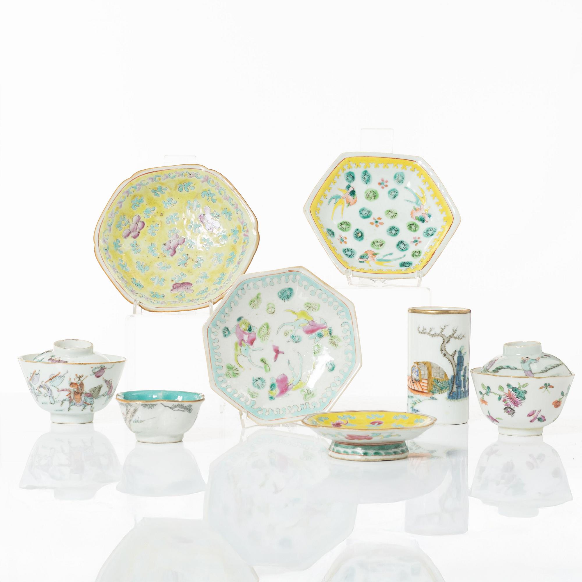 A group of  Chinese famille rose porcelain, around 1900.