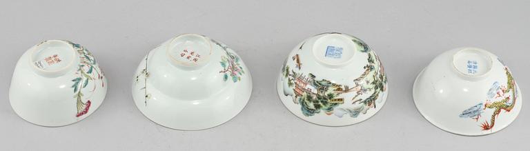 SKÅLAR, 4 st, porslin, Kina, 1900-tal.