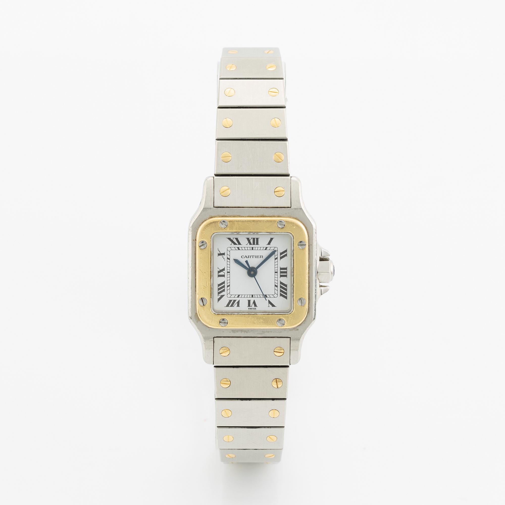 Cartier, Santos Carrée, wristwatch,  23,5 x 23,5 (34,5) mm.