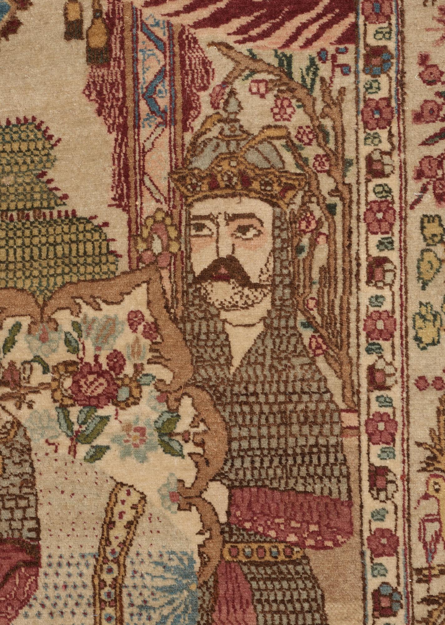SEMI-ANTIQUE TABRIZ FIGURAL. 203,5 X 143,5 cm.