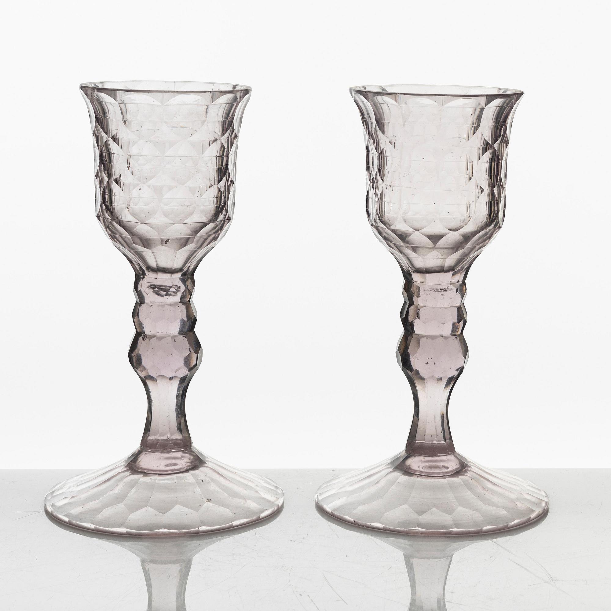 Pokalglas, ett par Anglo-iriska, 1800-talets första hälft.