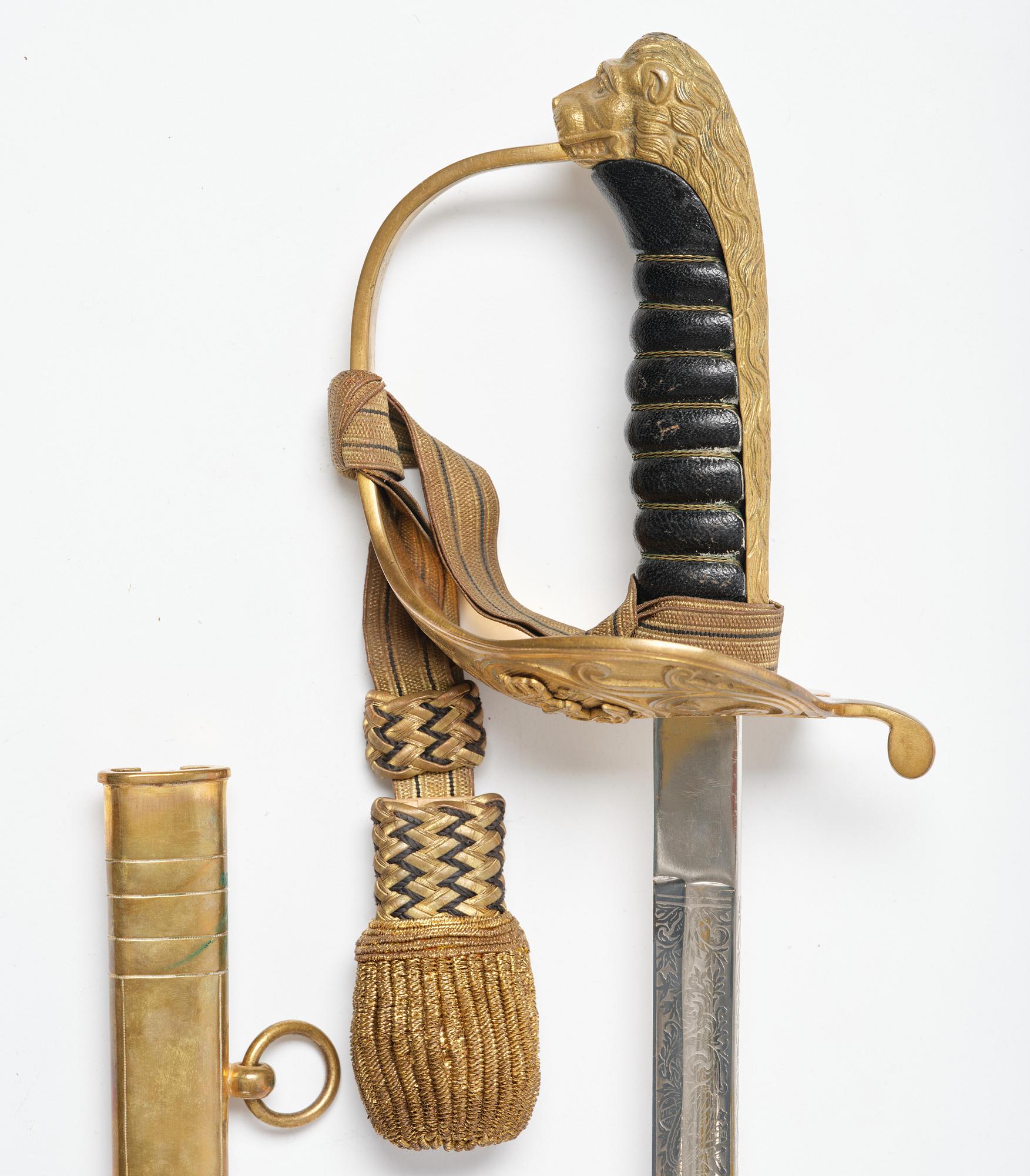 Sabel svensk, m/1915 för sjöofficer, med balja.