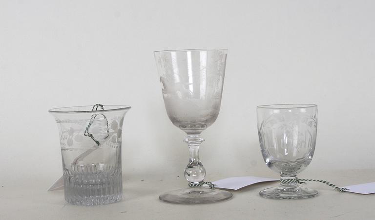 PARTI GLAS, 3 delar. 1800/1900-tal.
