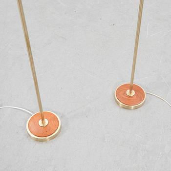 Floor lamps, a pair, mid-20th century.