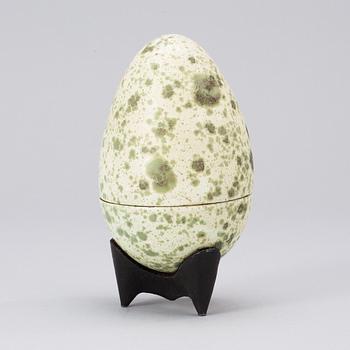 A Hans Hedberg faience egg, Biot, France.