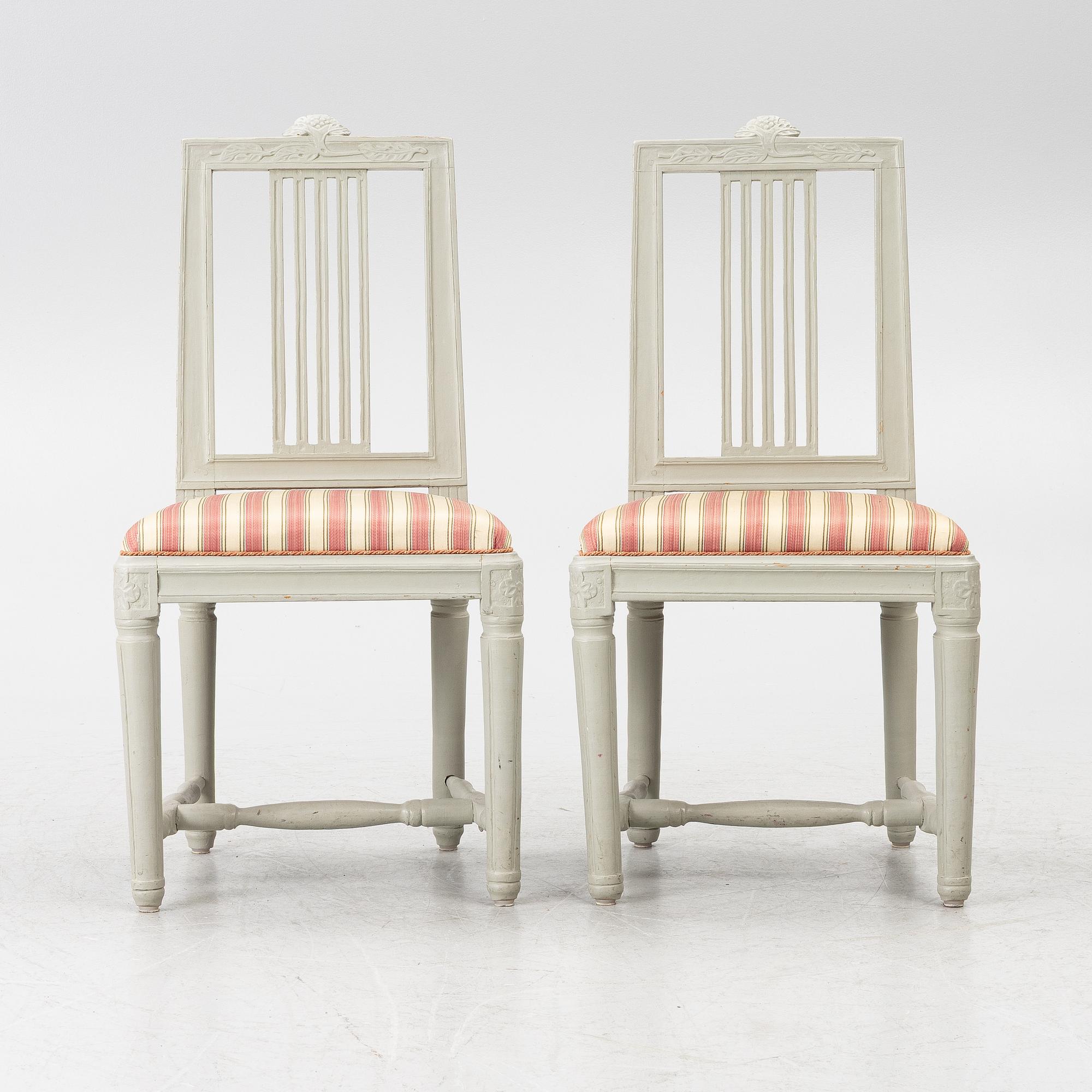 Chairs, a pair, Gustavian, Lindome, circa 1800.