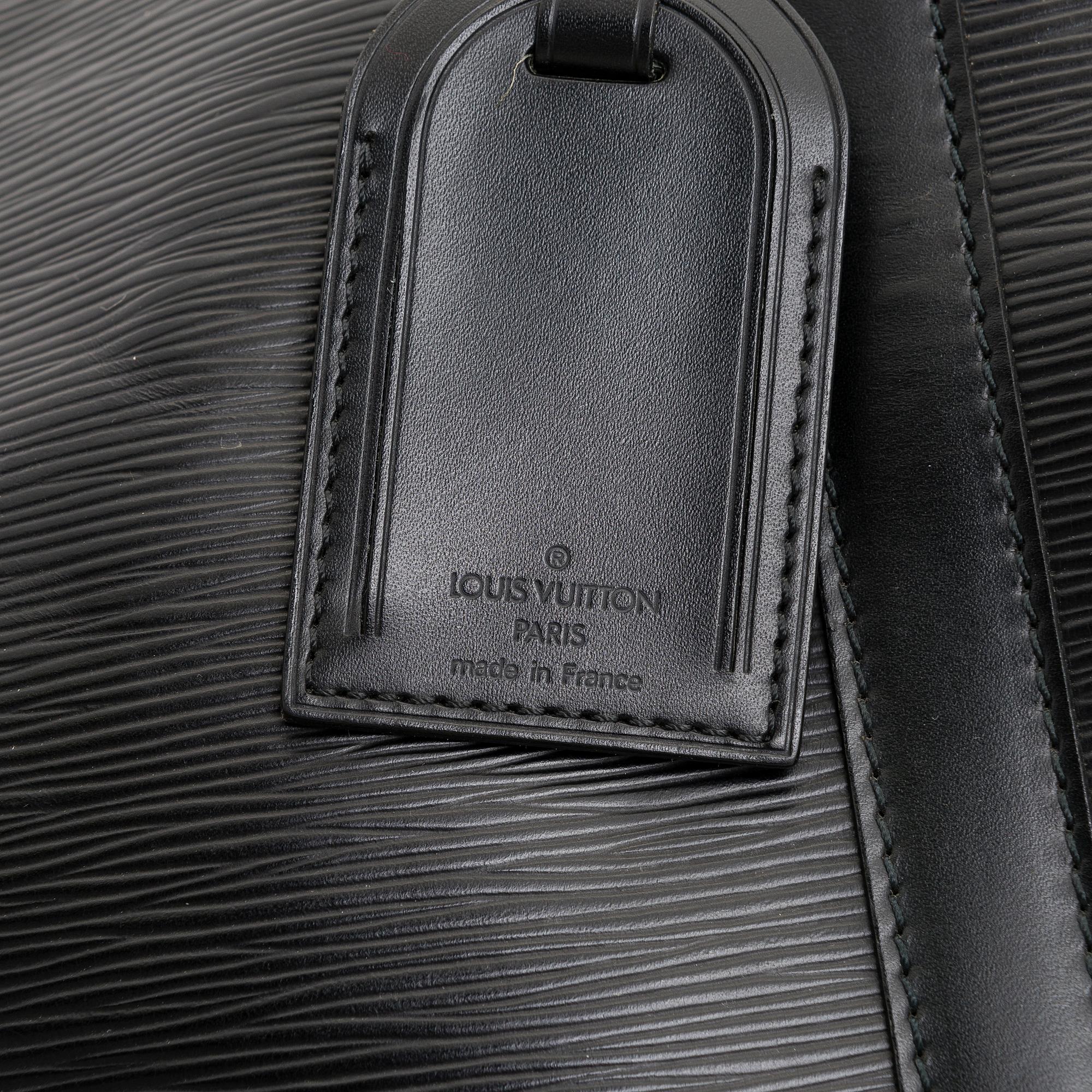 LOUIS VUITTON, Black Epi Leather Keepall 55 Bag.