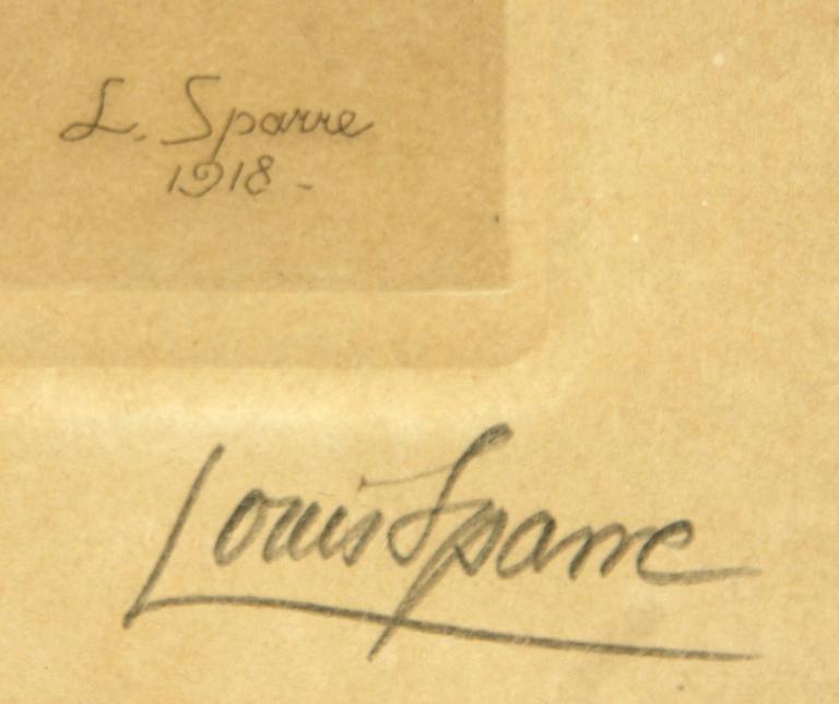 LOUIS SPARRE, etsning, sign, i plåten dat -18.