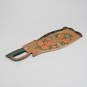 A traditional painted folk art skäktkniv Hälsingland dated 1849.