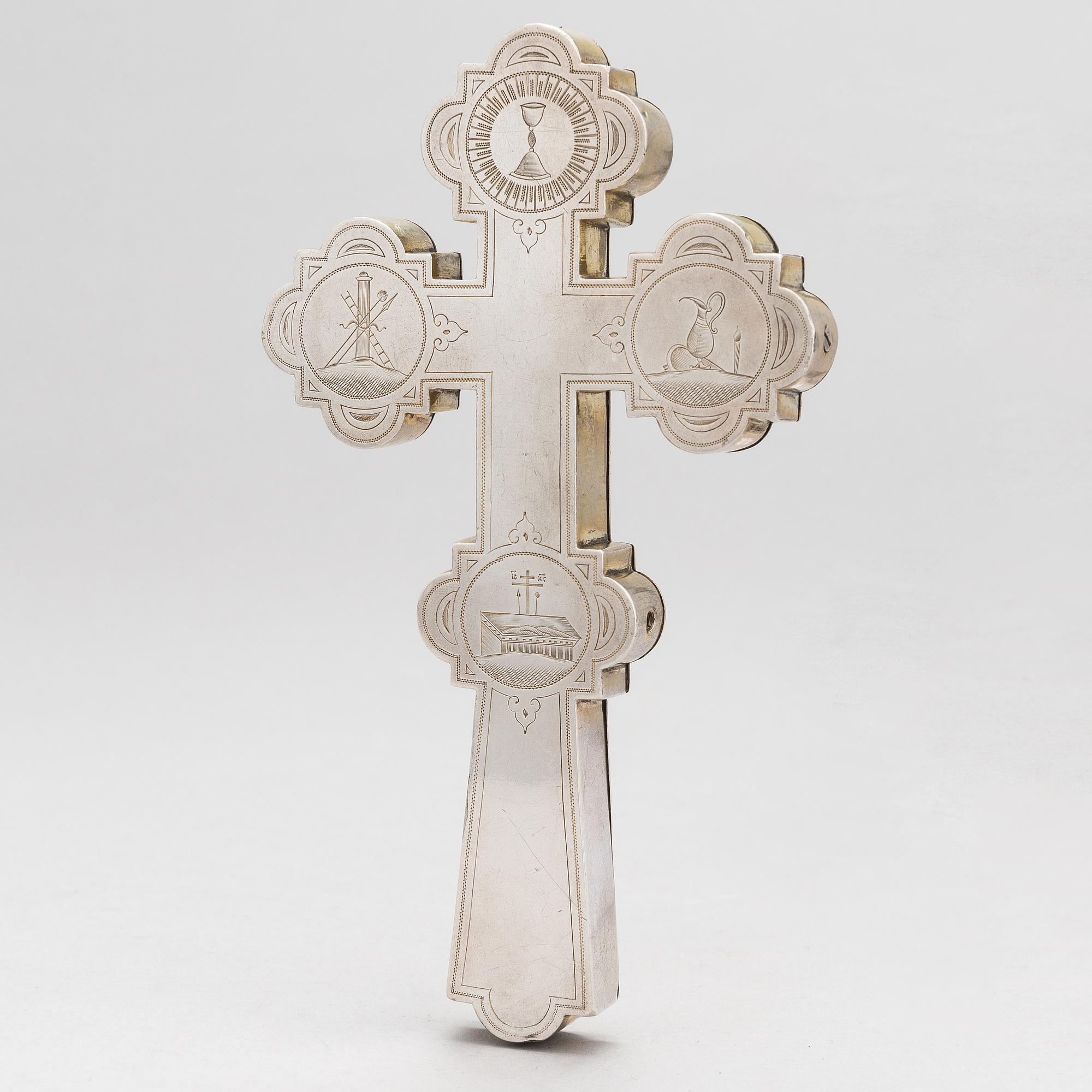 Dmitry Maksimovich Shelaputin, Krusifiksi, hopeaa, Moskova, Venäjä 1874.