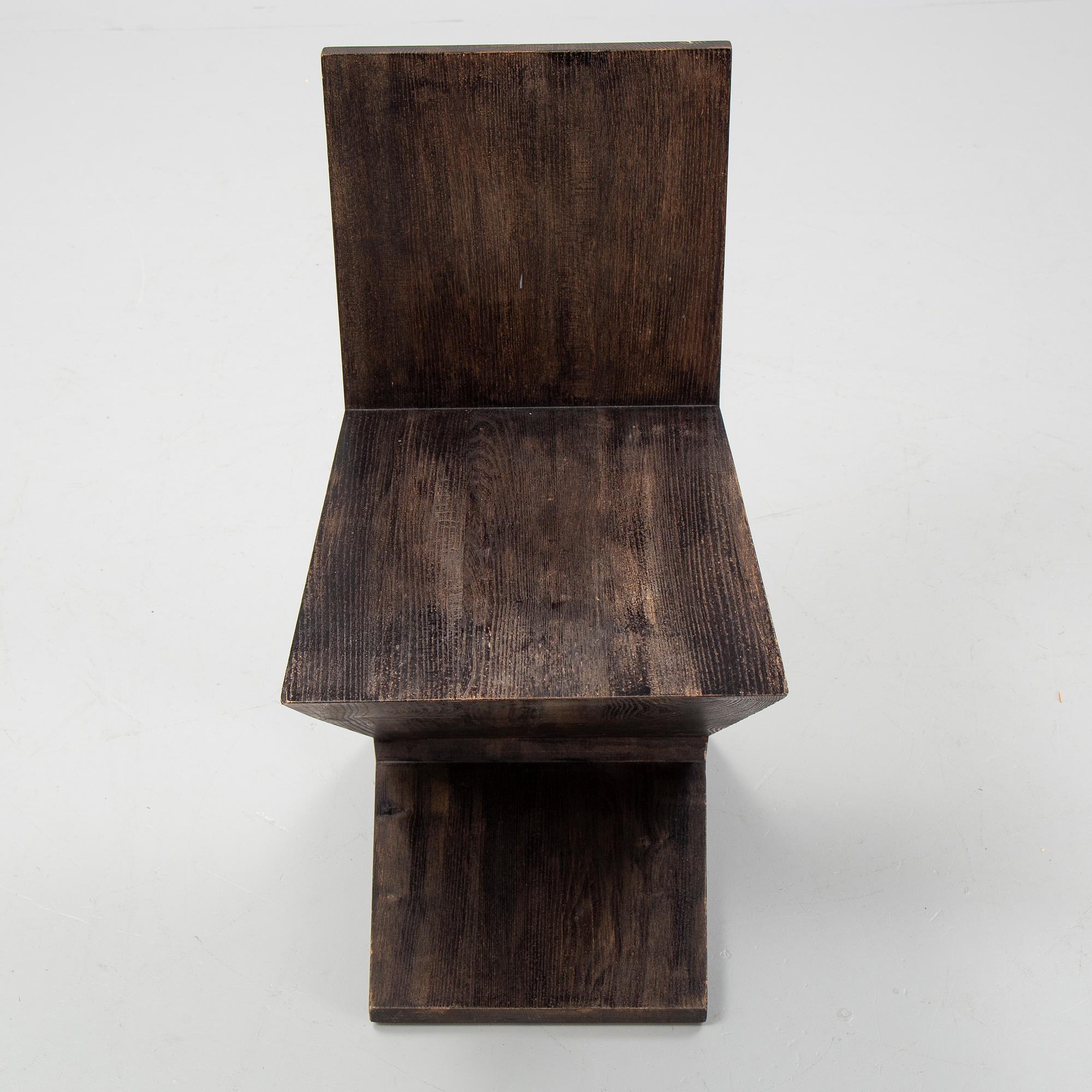 A 'Zig-Zag' chair by Gerrit Rietveld for Cassina, designed 1932-34, marked and numbered.