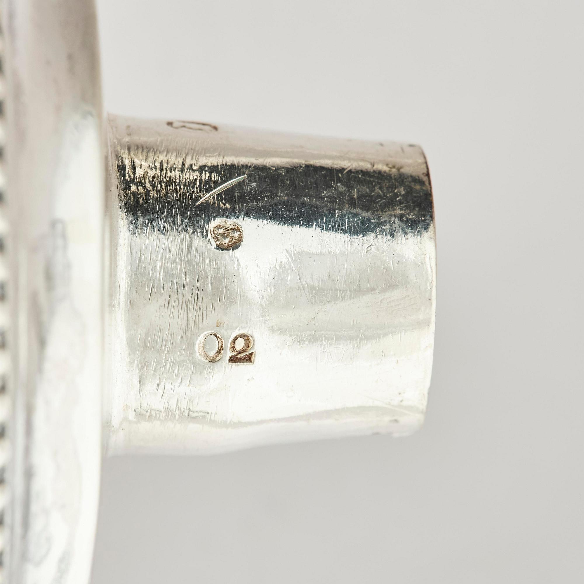 Stephan Westerstråhle, ljusstakar, ett par, silver. Stockholm 1796. Gustavianska.