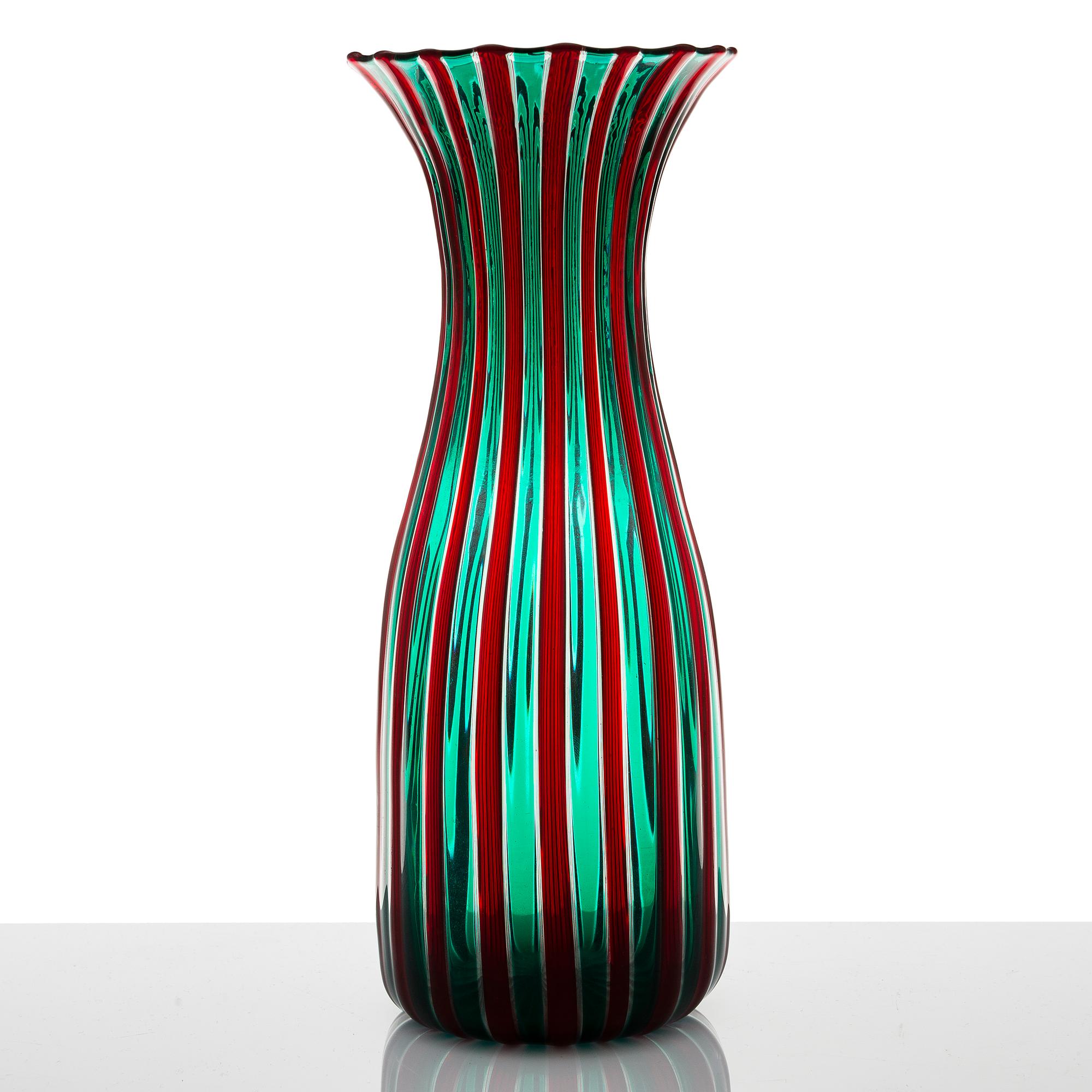 GIO PONTI, a 1950's 'a canne' vase for Venini Murano.
