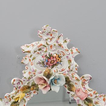 A porcelain mirror and table, Bassano Italy 20th century,