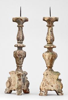 LJUSSTAKAR, ett par, barock, 1700-tal.