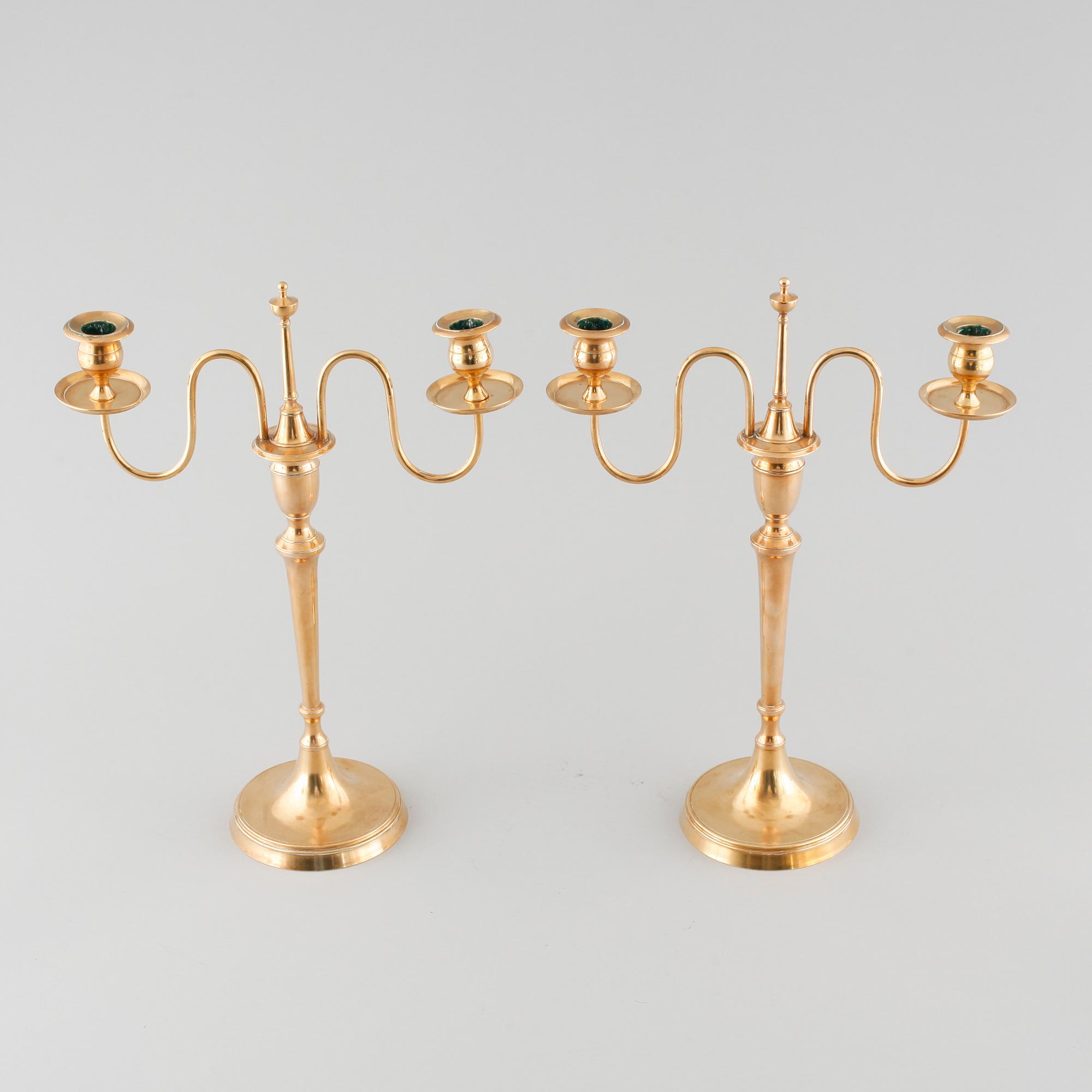 A pair of candelabras by Skultuna Bruk, second half of the 19th century.