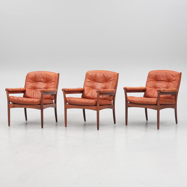 Gunnar Kentemo, three armchairs, Göte Möbler, 1970's.