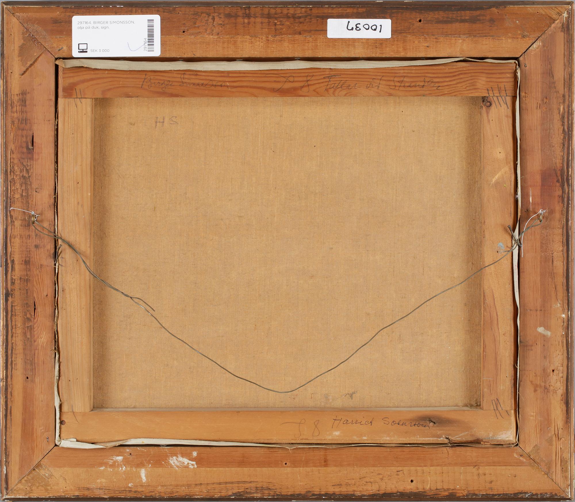 BIRGER SIMONSSON, olja på duk, sign.