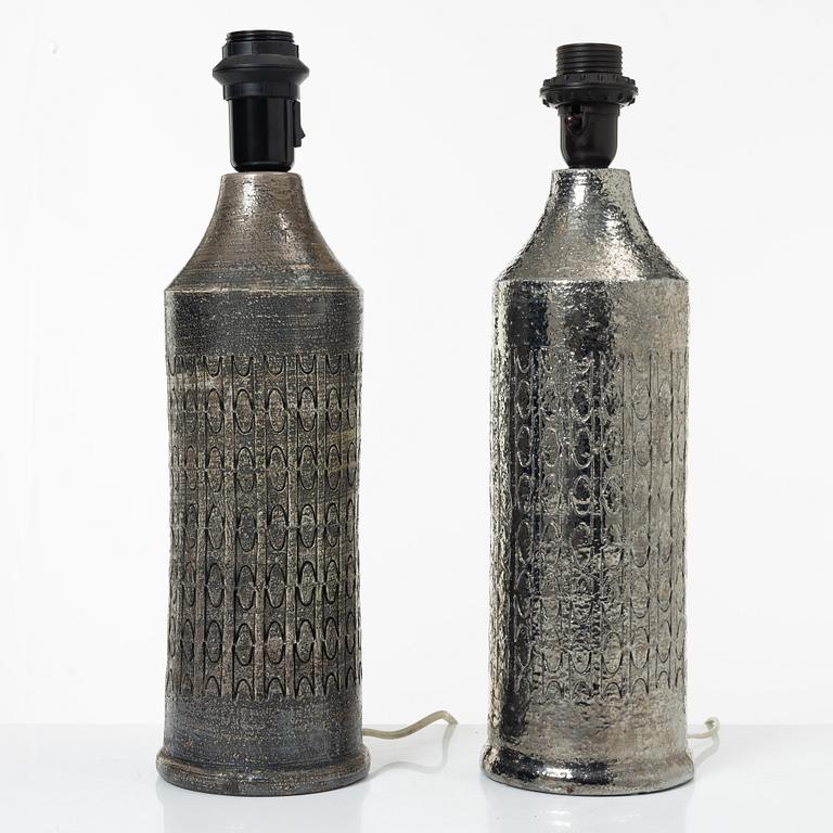 Table lamps, a pair of similar, Bitossi for Bergboms, second half of the 20th century.