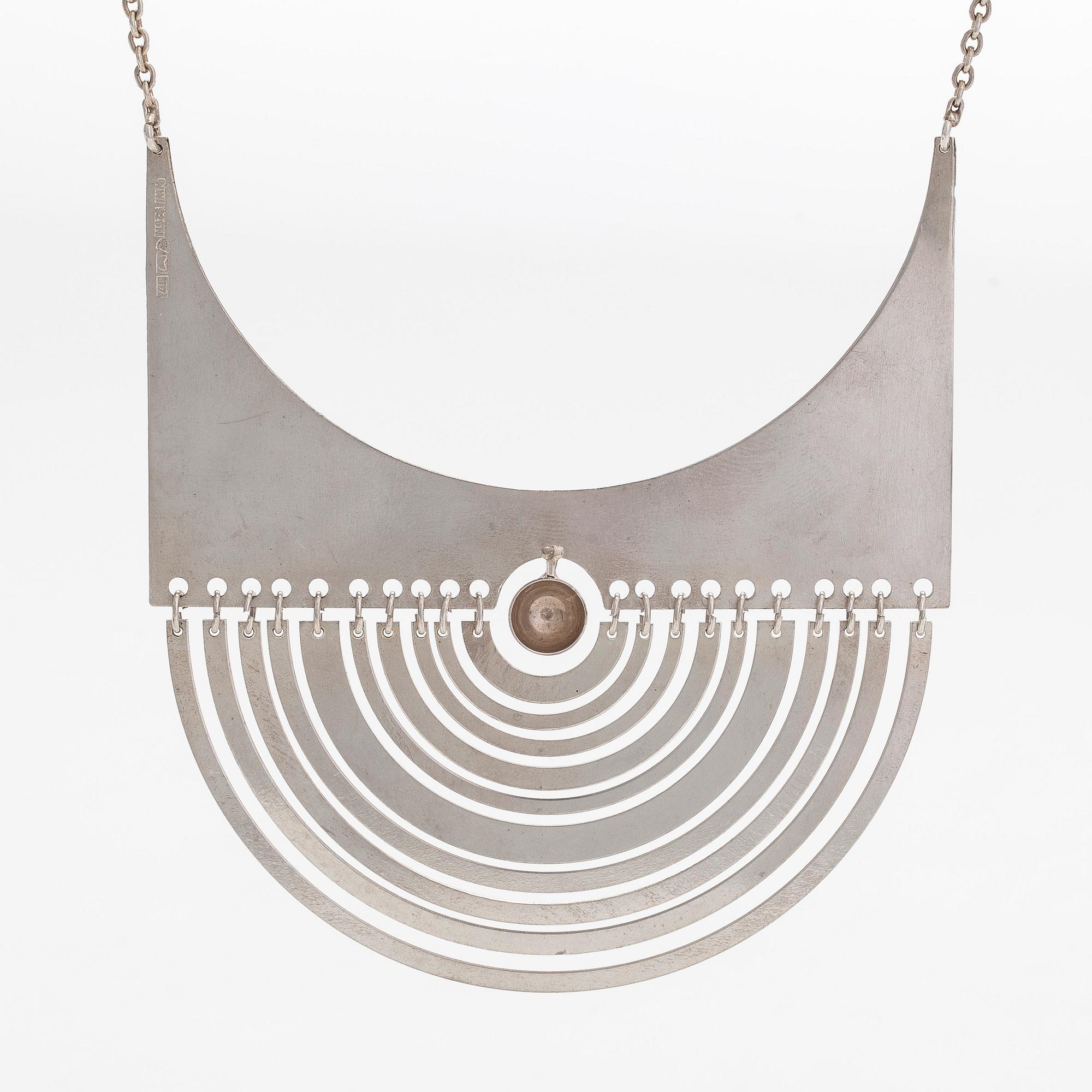 Tapio Wirkkala, necklace, "Half Moon", sterling silver. Westerback, Helsinki 1972.