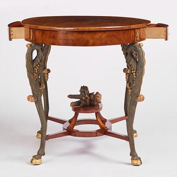 An Austrian Empire mahogany centre table, Vienna, early 1800's.