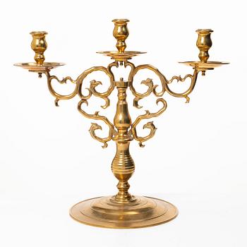 A brass candelabrum, Gusums Bruk.