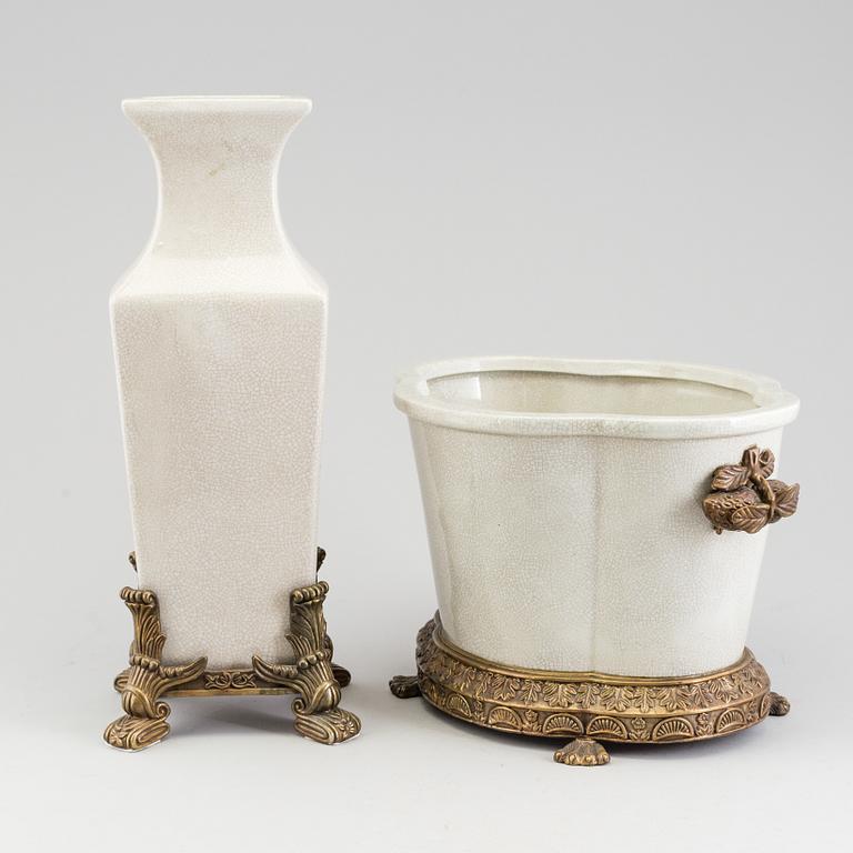 YTTERFODER, JARDINIERE, 5 ST. porslin, G&C, Danmark, 1900-talets andra hälft.