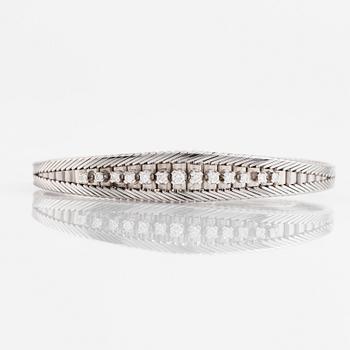 White gold and brilliant cut diamond bracelet.