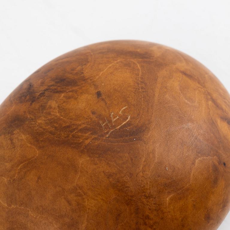 Helge Sunna, ask med lock, signerad.