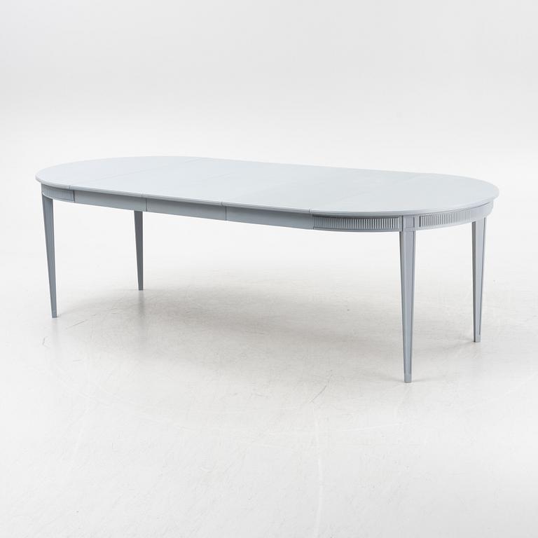 A gustavian style painted dining table, second half of the 20th century.