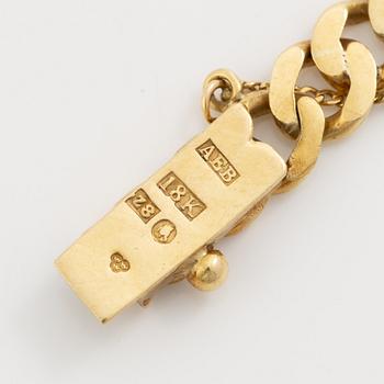 Wristwatch, Birka, 21 mm, 14K gold, chain in 18K gold.