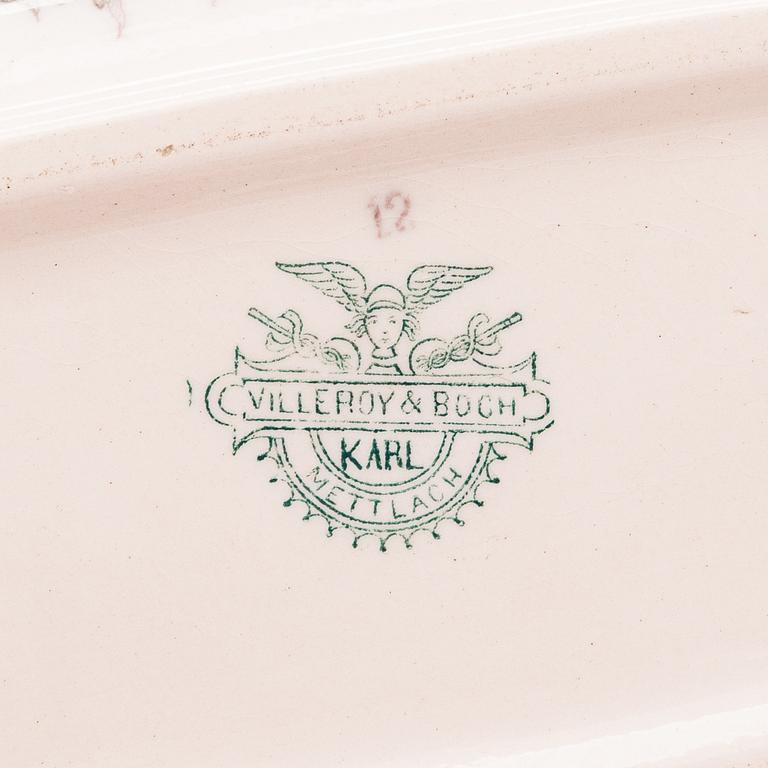 Villeroy & Boch, pesusetti, "Karl", 4 osaa, fajanssia, noin vuonna 1900.