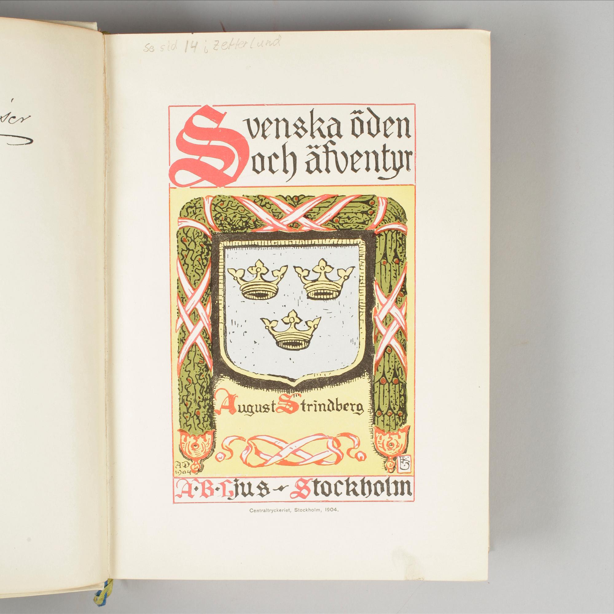 BÖCKER, 4 vol i 3+1+1, bla "Svenska öden och äfventyr" I-IV, av August Strindberg, Stockholm 1883-90.