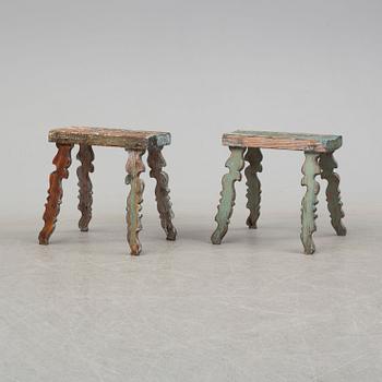 Two 19th century wooden stools.