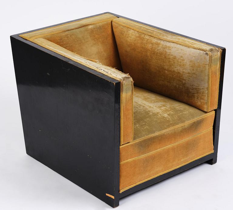 Sten Blomberg, a black lacquered armchair, David Blomberg AB, Stockholm, ca 1933.