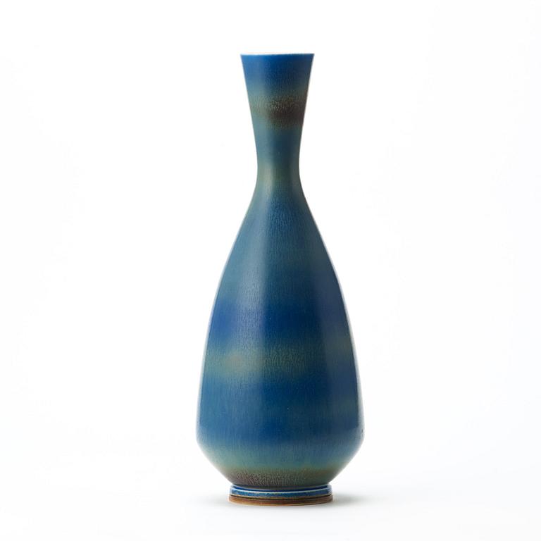 Berndt Friberg, a blue glazed stoneware vase, Gustavsberg studio 1967.