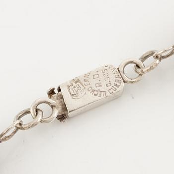 Collier med medljong samt armband silver, Mexiko.