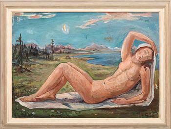 Einar Forseth, Resting Model in Landscape.
