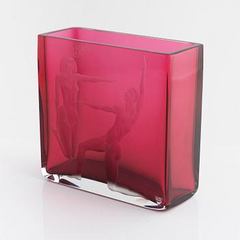 Olle Alberius, a glass vase, Orrefors, 1989.