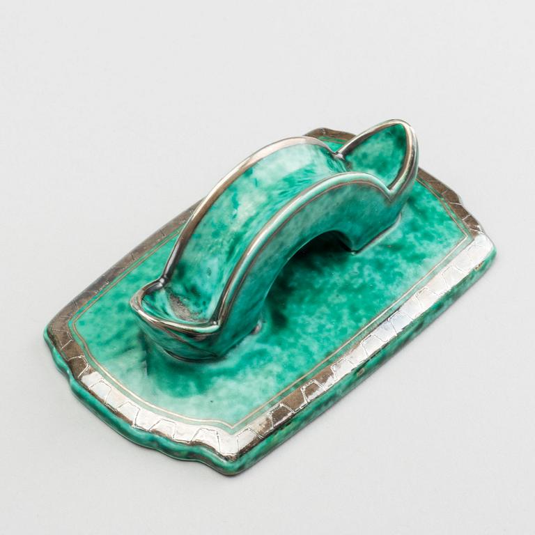 WILHELM KÅGE, URNA med LOCK, stengods, "Argenta", Gustavsberg, 1937.