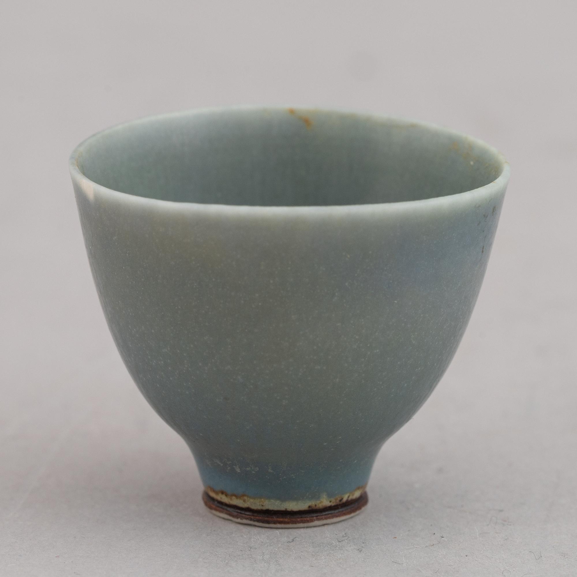 Four miniature vases and bowl by Berndt Friberg, Gustavsberg, 1958-1972.