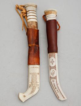 SAMEKNIVAR, 2 st, 1800-/1900-tal, bla sign.