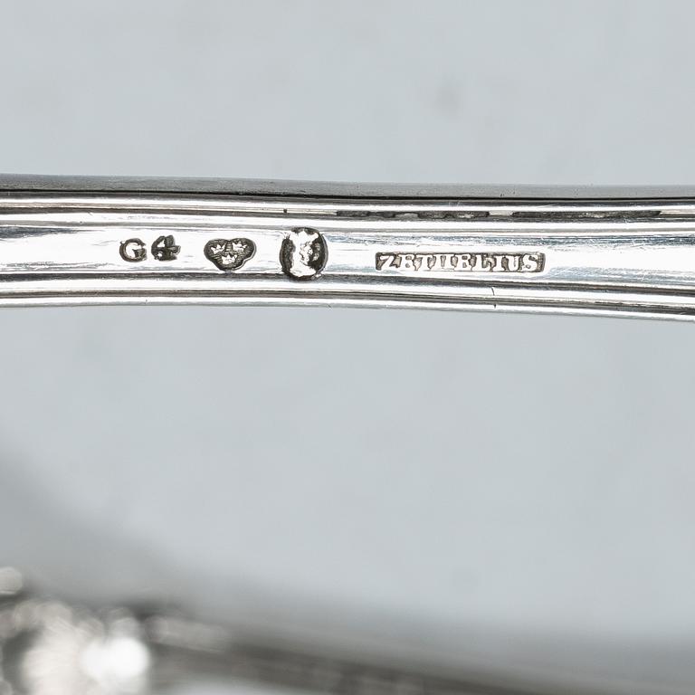 Adolf Zethelius, Gafflar, 12 st, silver, Stockholm 1837.