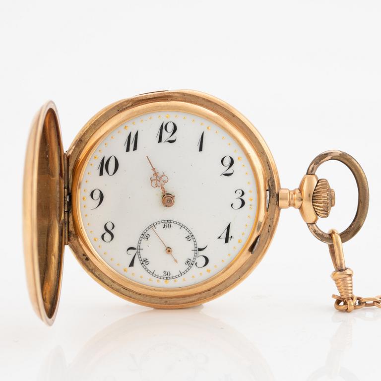 Pocket watch, 14K gold, 55 mm.