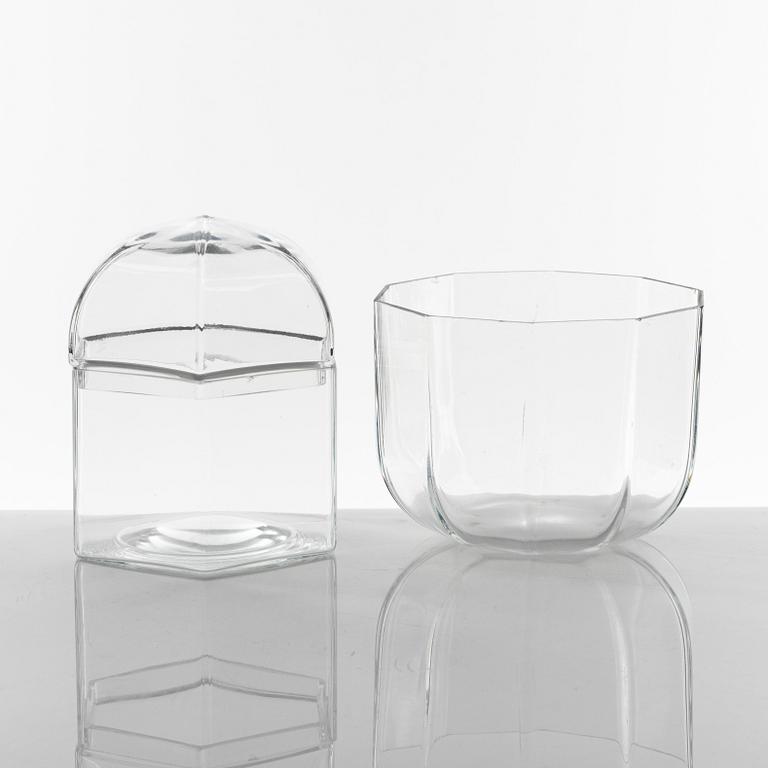 A 26 pieces glass service, "Oktav" by Bertil Vallien for Kosta Boda, Sweden.