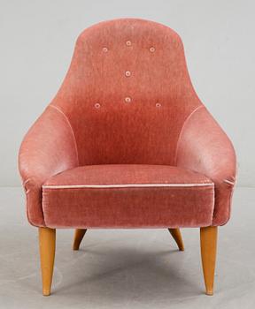 FÅTÖLJ, "Liten Eva", Kerstin Hörlin-Holmquist, Nordiska Kompaniet, Nyköping. Omkring 1900-talets mitt.