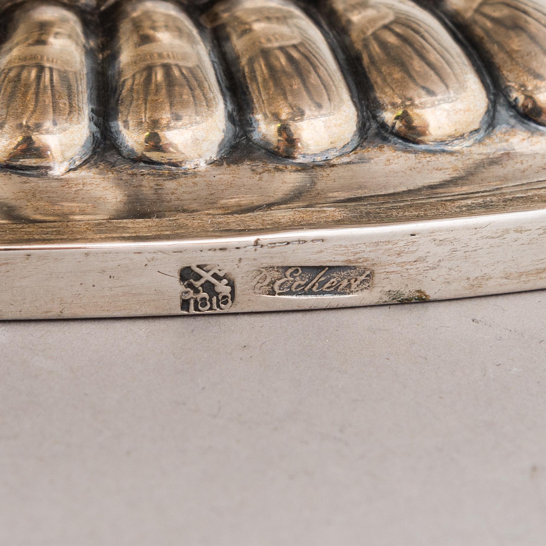 Reinhold H. Eckert, a silver bread basket, Tartu/ Dorpat 1818.