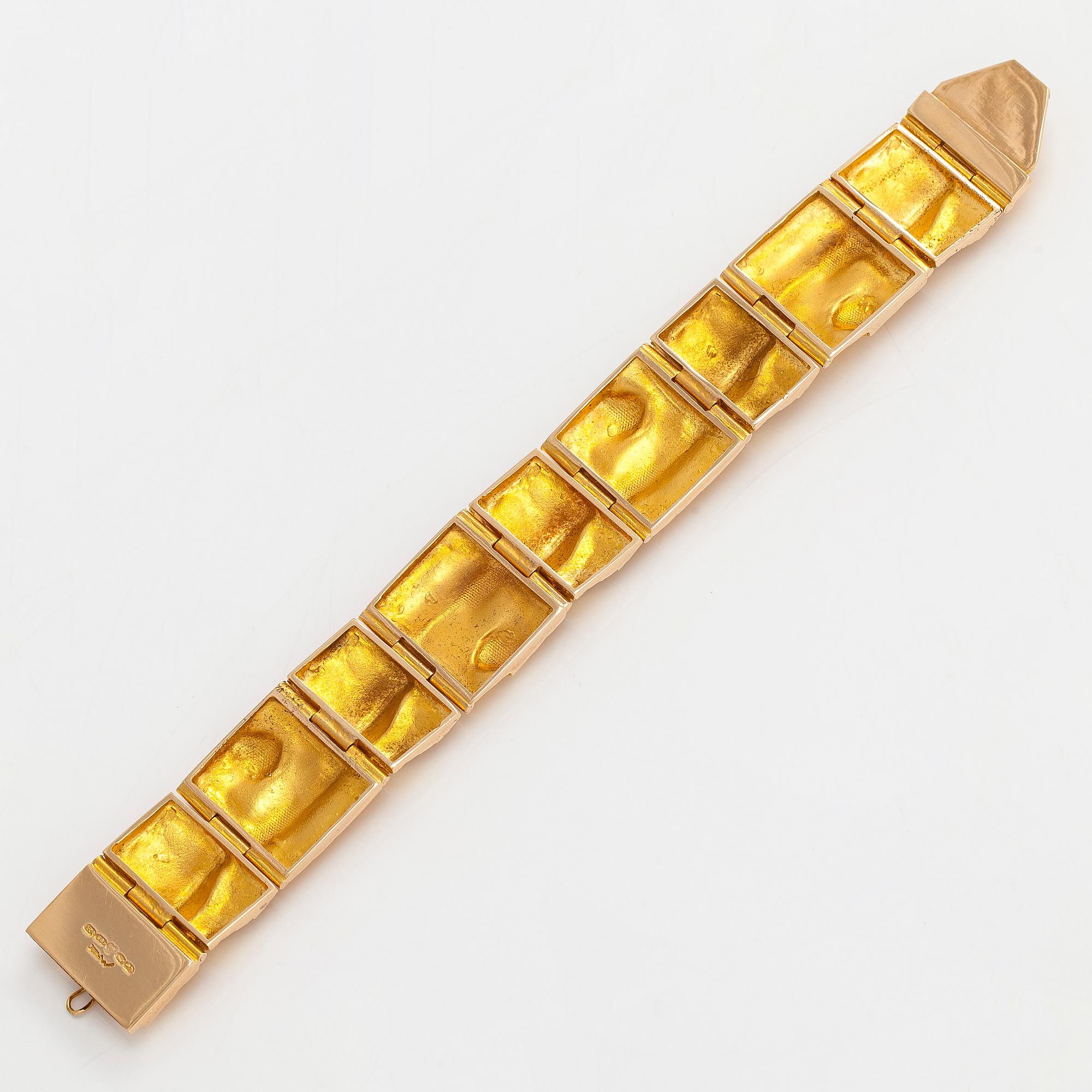Björn Weckström, armband "Gyllene ström", 14K guld. Lapponia 1968.