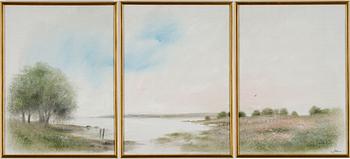 Inge Pettersson, triptych, oil on canvas, signed.